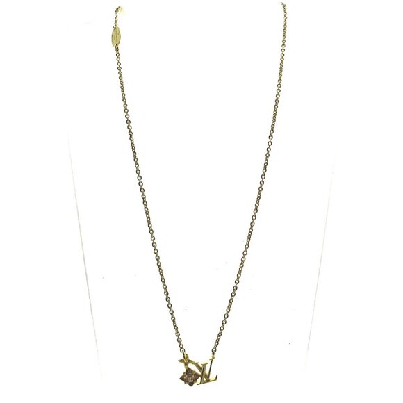 Auth LOUIS VUITTON Necklace Lulugram M00783 Gold Pink Others - GK2282 Necklace - Picture 2 of 5